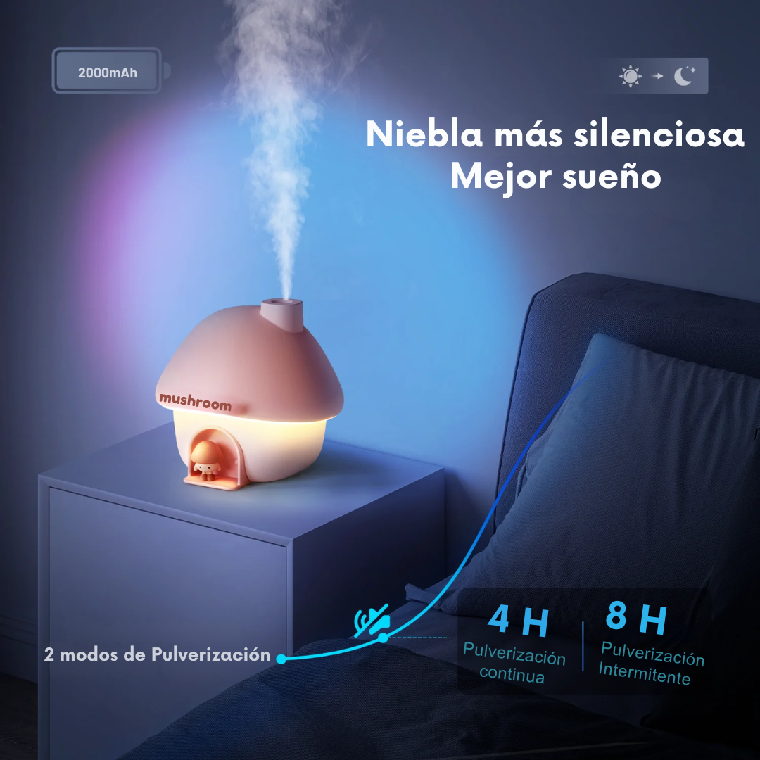 Humidificador De Seta Zen con Luz Nocurna